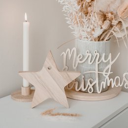 Porte-cartes étoile en chêne 20cm (UE = 6 pcs.)