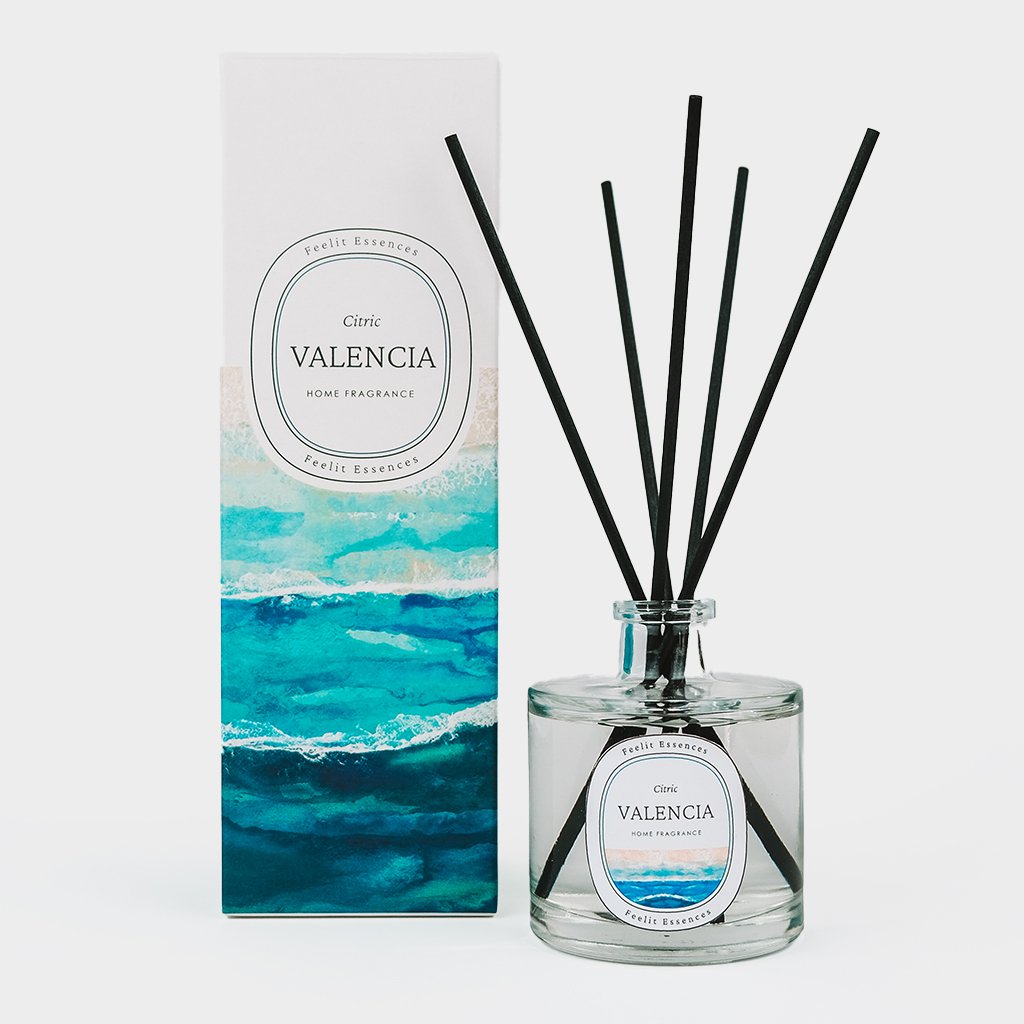 Diffuseur à roseaux. Parfum d'agrumes. Collection Valence