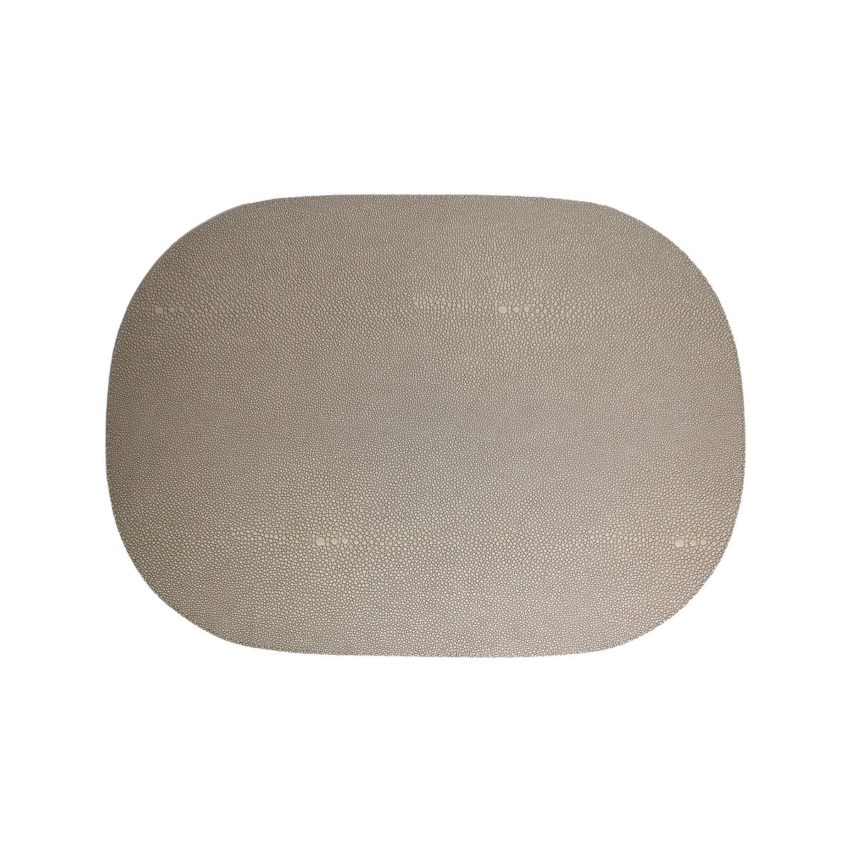 Tischset 6-er Set oval Kunstleder Rochenhaut creme beige zweifarbig