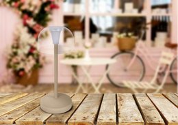 LED battery table light "Gomba" for outside and inside, made of metal and plastic in black, 18.5 cm high