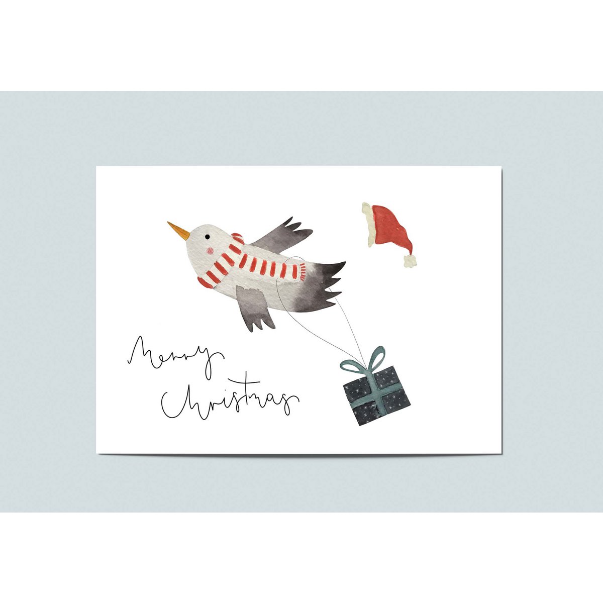 Christmas card seagull, postcard