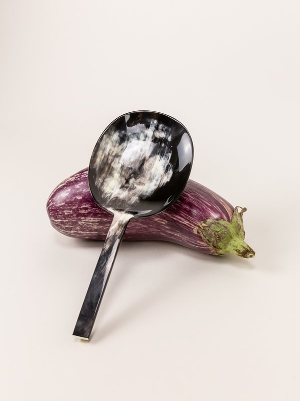 Baguette marbled black horn rice spoon
