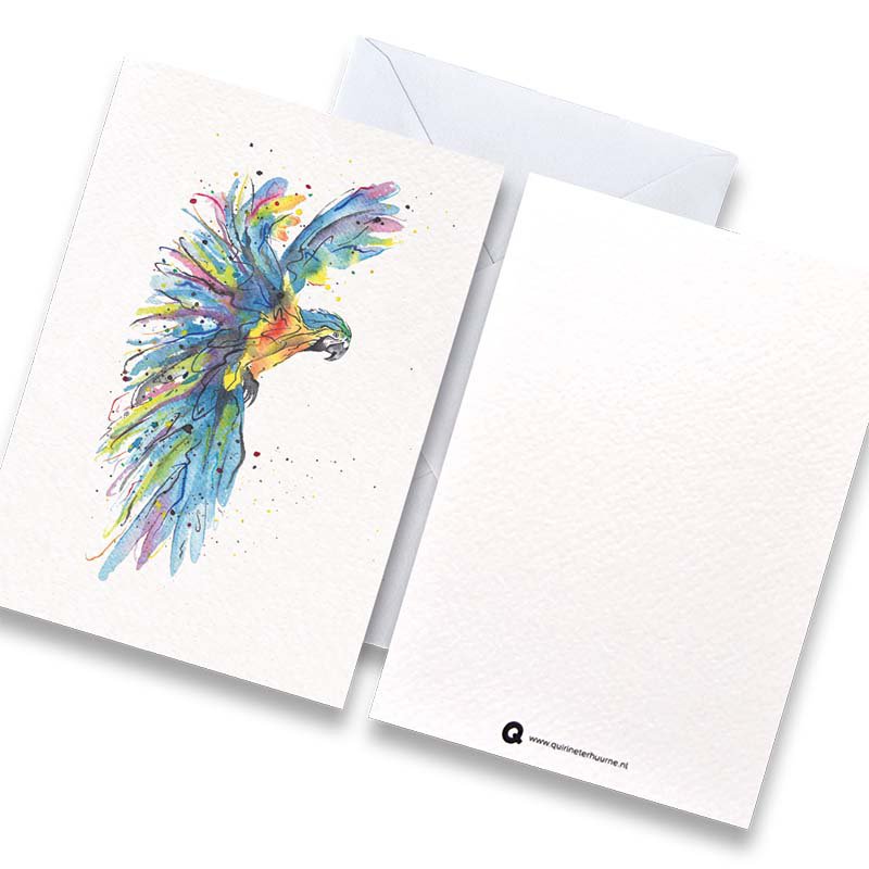 Card parrot %232 color with envelope