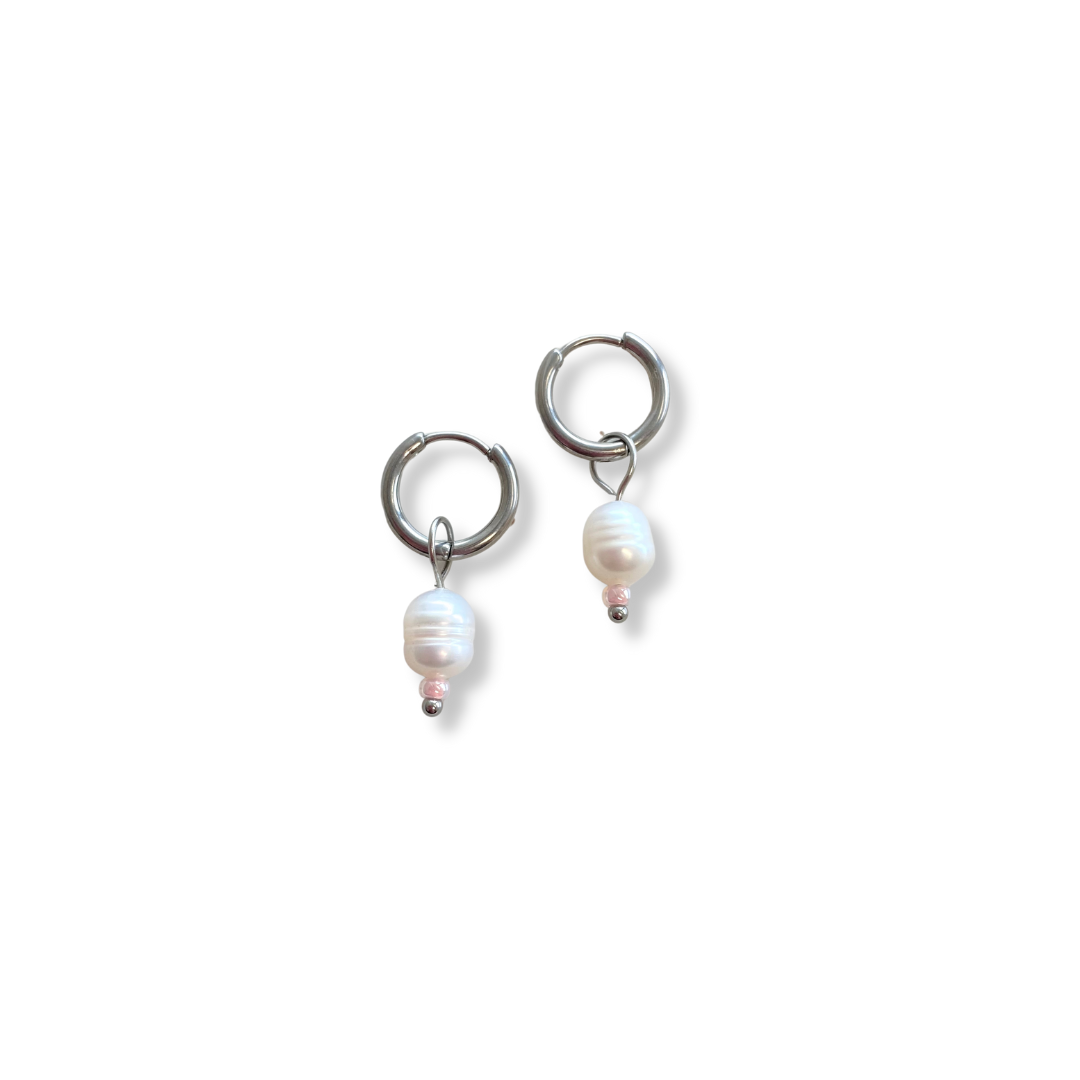 Pendientes Perla Sola - Plata
