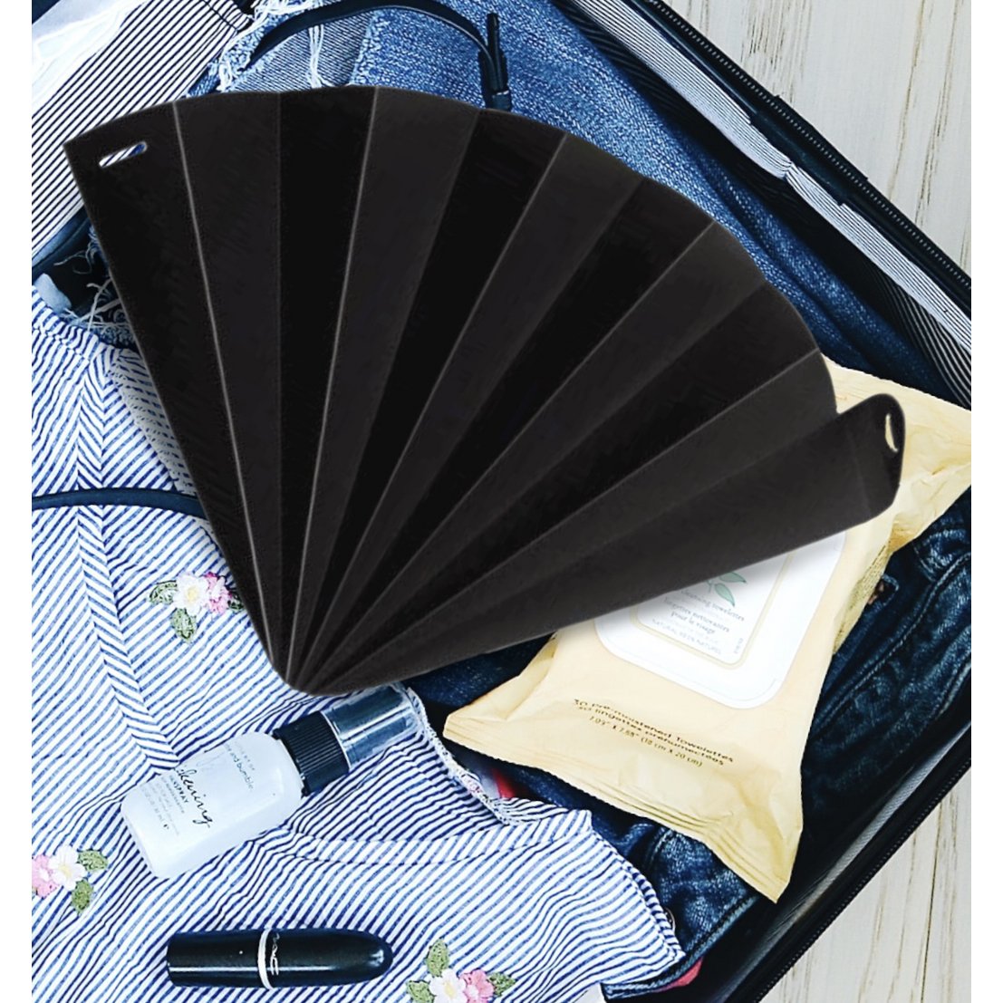 Hand fan, fan, fan, black opaque