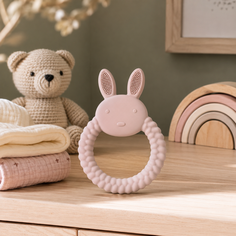 BUNNY | Soft Silicone Teething Toy | Blush