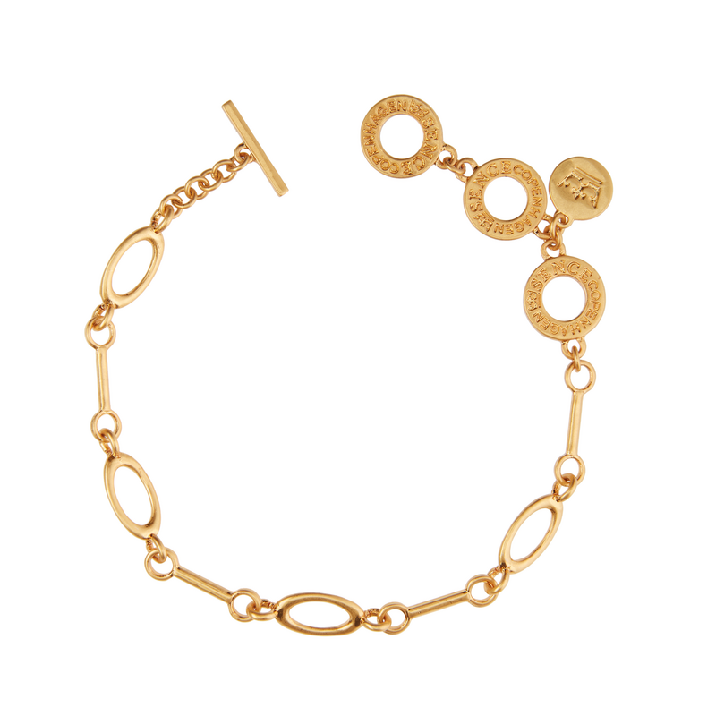Bracciale ovali in oro placcato