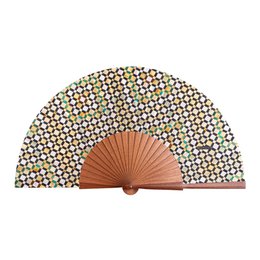 Silk pliing Hand Fan Islamic Art Inspired Hub