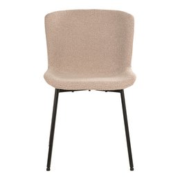 Maceda Dining Chair - Beige Bouclé, Black Legs - Set of 2