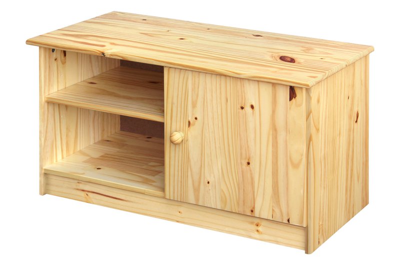 Shoe cabinet with 1 door and 2 open compartments