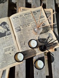 Südafrika Geranium, Patschuli und Sandelholz Vintage Vegan Reisekerze