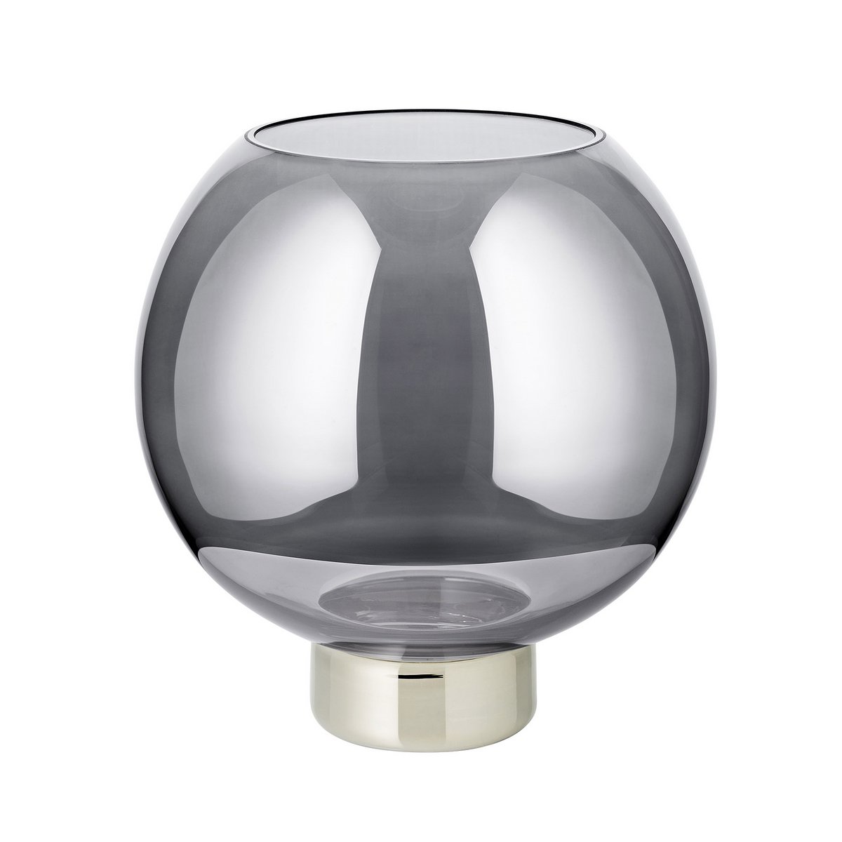 Lantern Jack (H 21 cm, Ø 19.5 cm), dark crystal glass with platinum base
