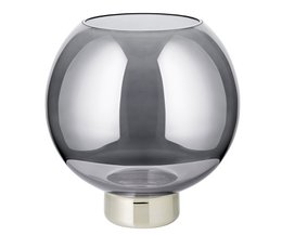Lantern Jack (H 21 cm, Ø 19.5 cm), dark crystal glass with platinum base