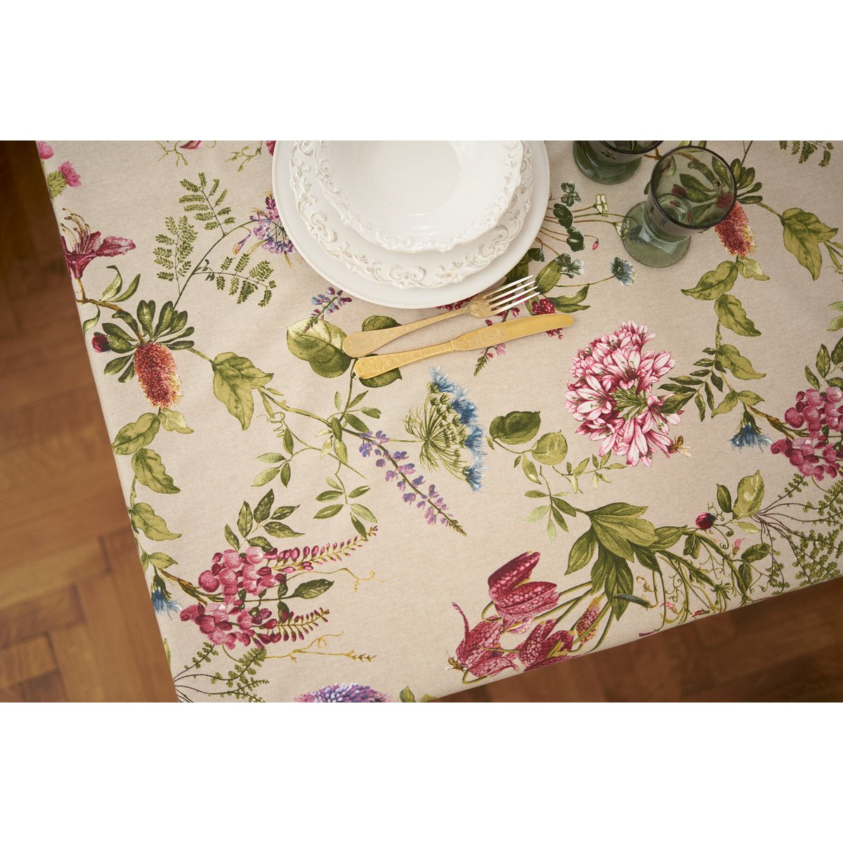 Rectangular Tablecloth, Poly-cotton Mix, Printed | Botanico