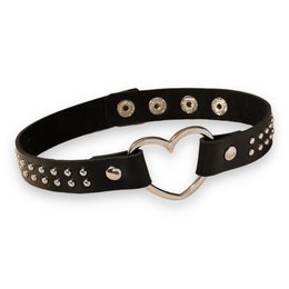 Kinky Vergnügen - T082 - Choker mit Herz Deluxe mit runden DODs
