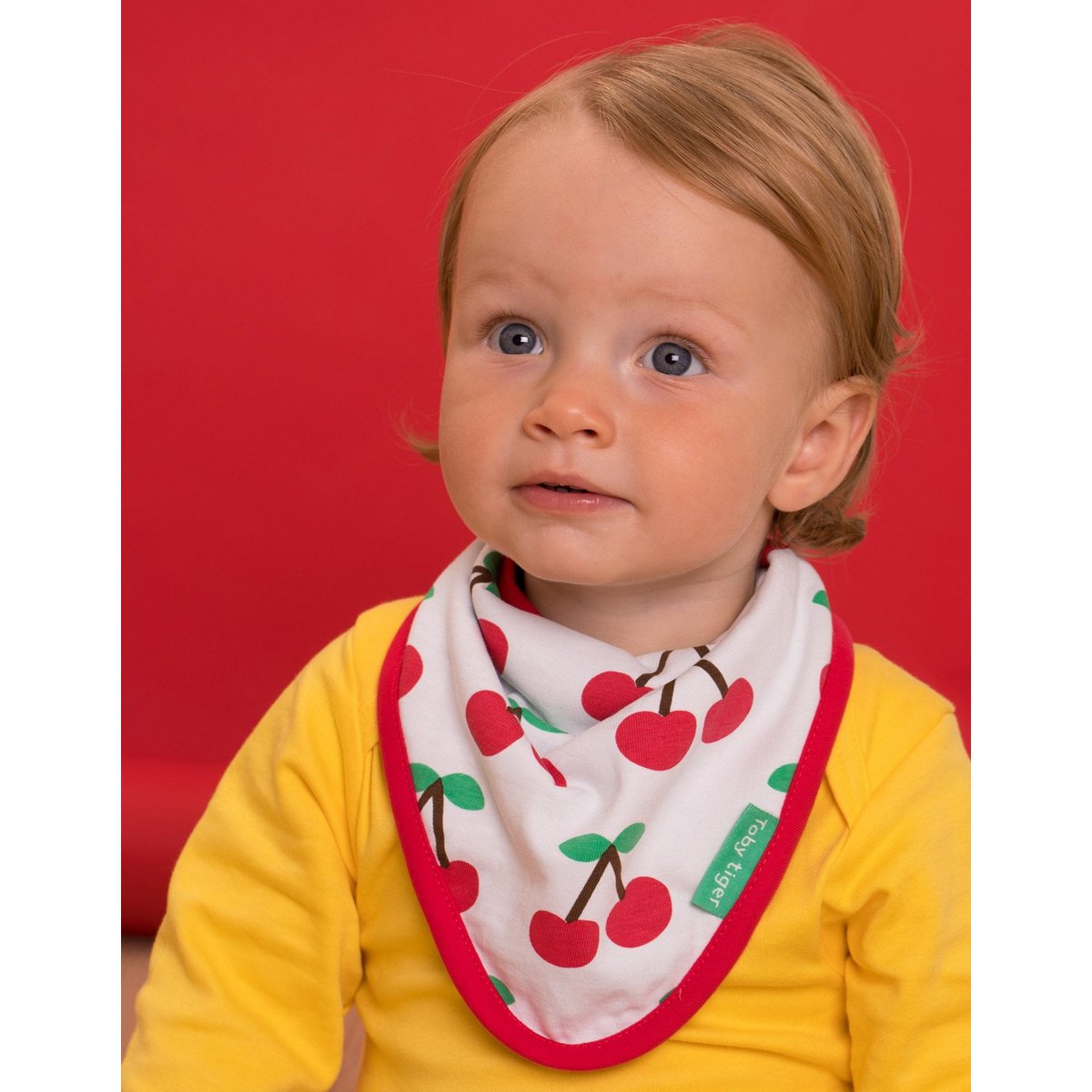 Panno per bambini in cotone biologico con stampa ciliegia