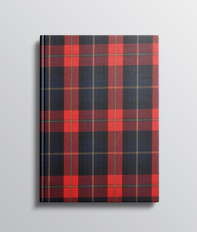 Tartan A5/A6 Notebook - MØRKEBLÅ/GRØNNE FIRKANTER