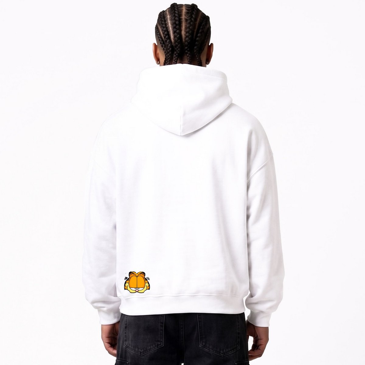 Garfield bedruckter Kapuzenpullover Weiß