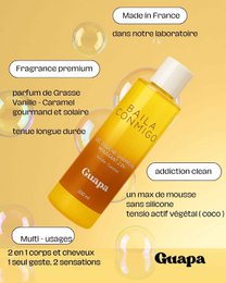 Shower gel - 2 in 1 foaming shampoo - GUAPA - Vanilla caramel