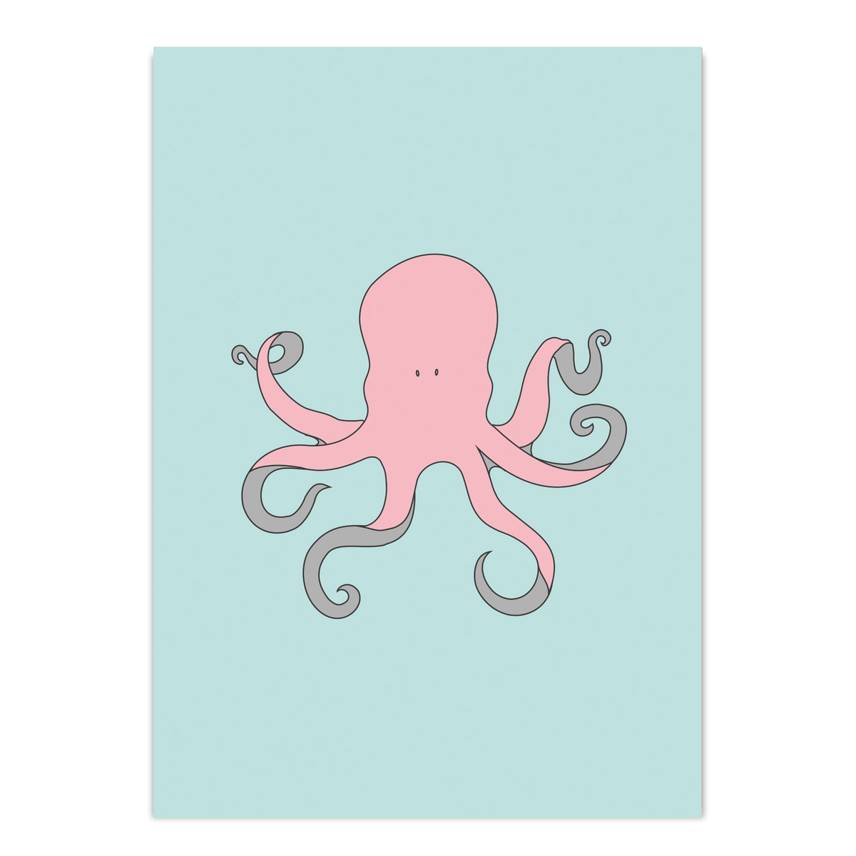 Pocztówka Octopus Pink/Mint - 300g karton z recyklingu