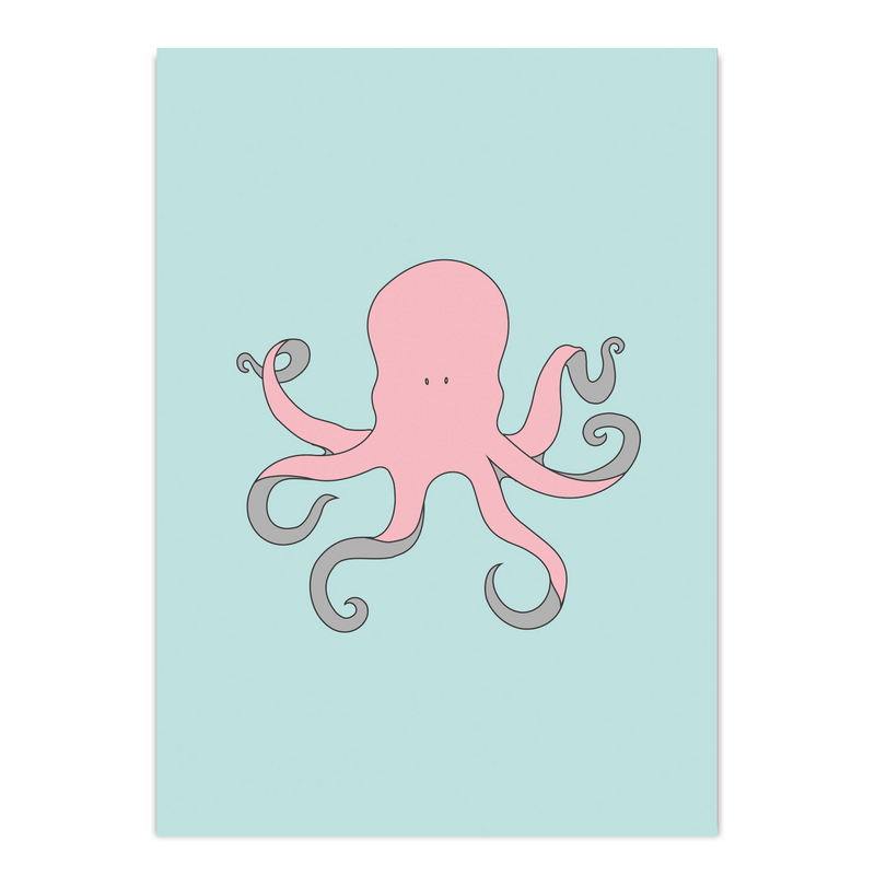 Pocztówka Octopus Pink/Mint - 300g karton z recyklingu