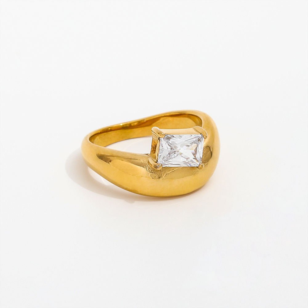 Ariana – Baguette-Kristall-Goldring