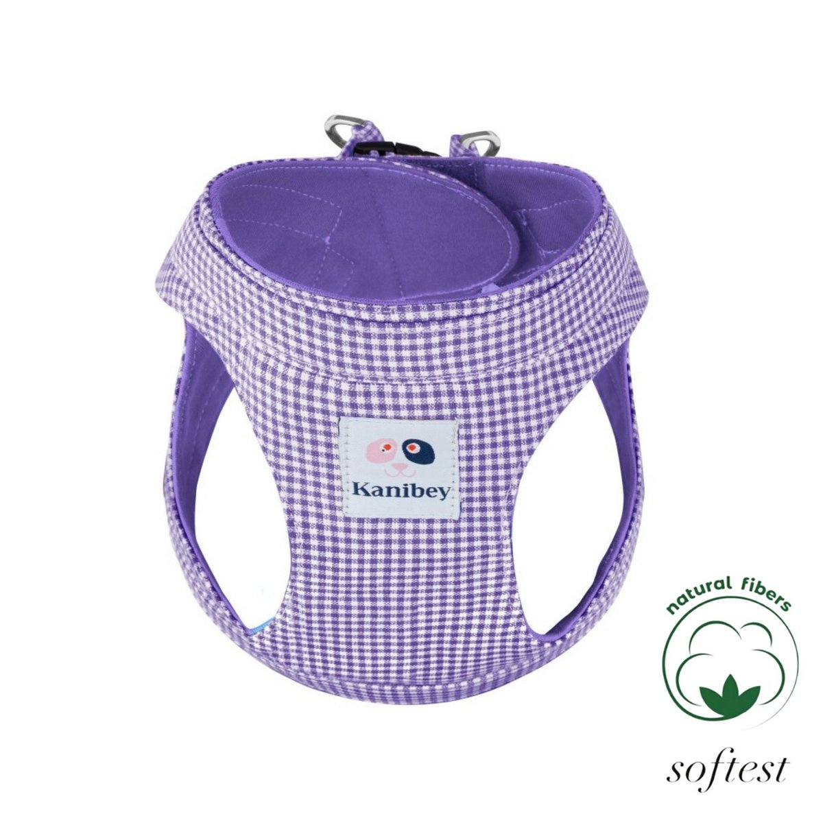 %100 Cotton Lilac Tile Patterned Plain Collar Harness