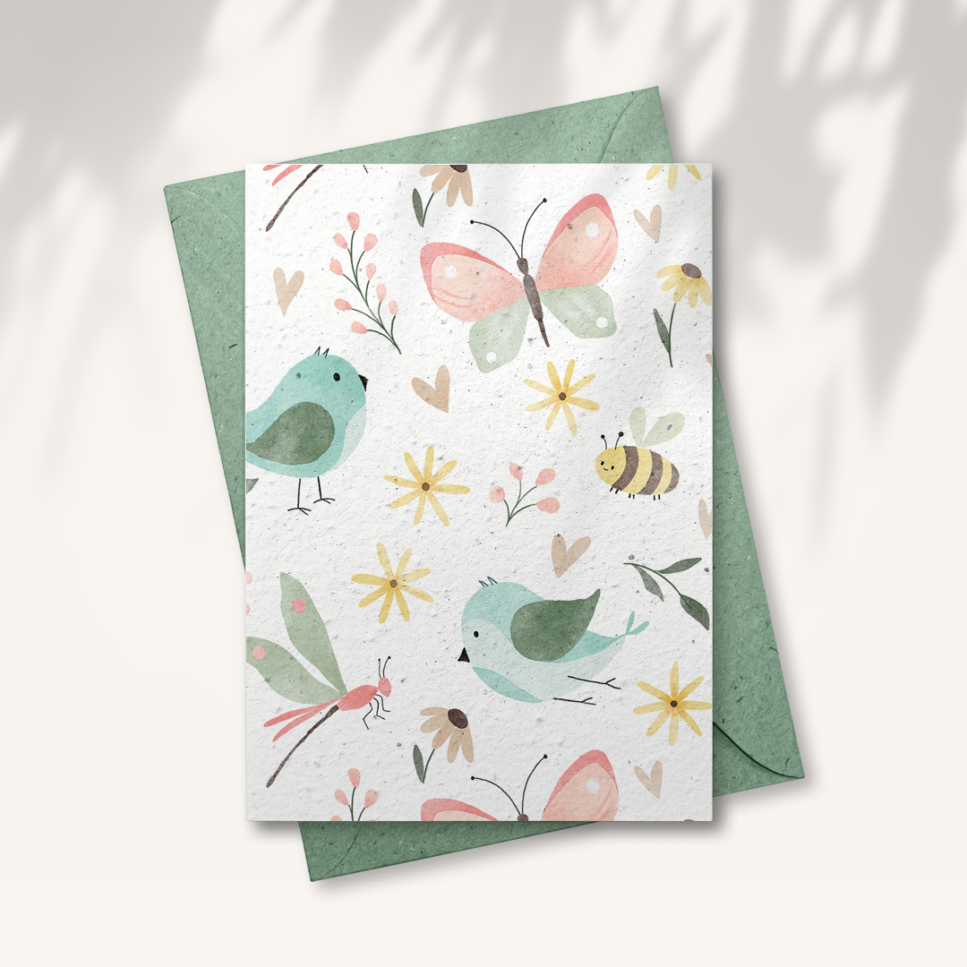 Tarjeta de felicitación de papel con semillas - Naturaleza
