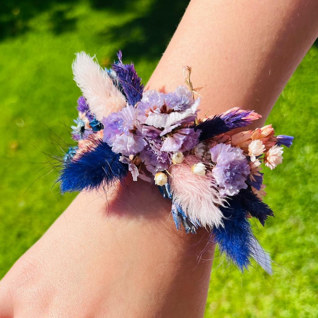 Provence flower bracelet with ribbon 14cm