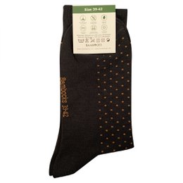 Bambocks Bamboo socks 4-pair dotted gray / orange