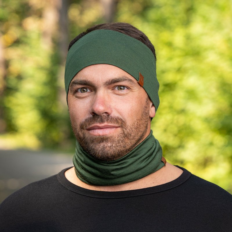 Stirnband und Gamasche für Herren Dunkelgrün