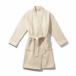 Albornoz oversize confeccionado en 100% algodón en color beige