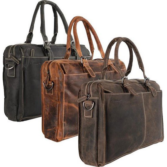 Bolso de hombro de búfalos con manijas Cognac Arrigo
