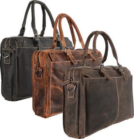 Buffelleren schoudertas met handvatten cognac arrigo