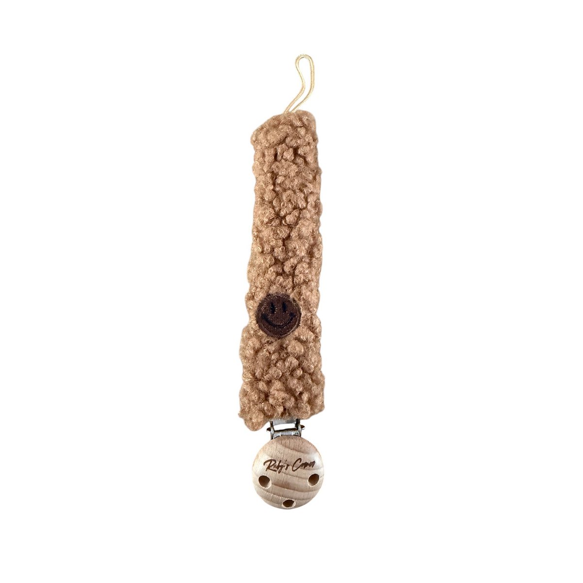 Pacifier Cord Teddy - Smiley - Dark Brown