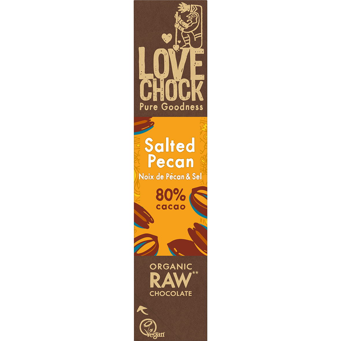 80% chocolate with pecan & sea salt - Organic, raw, plant-based and sustainable