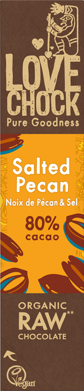 80% chocolate with pecan & sea salt - Organic, raw, plant-based and sustainable