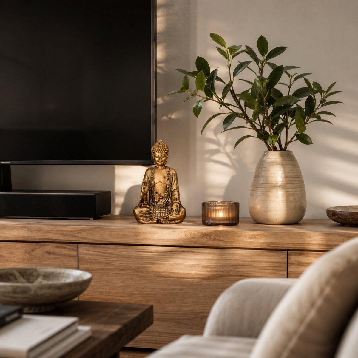 Statua di Bodhi in oro - Decorazione Zen e Feng Shui - Per creare un'atmosfera rilassante e spirituale - Idea regalo fortunata