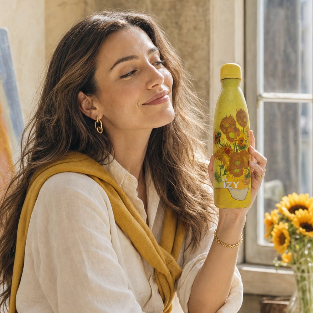 IZY Thermos Bottle - Sunflowers - Van Gogh - 500ML To-Go Insulated Water Bottles