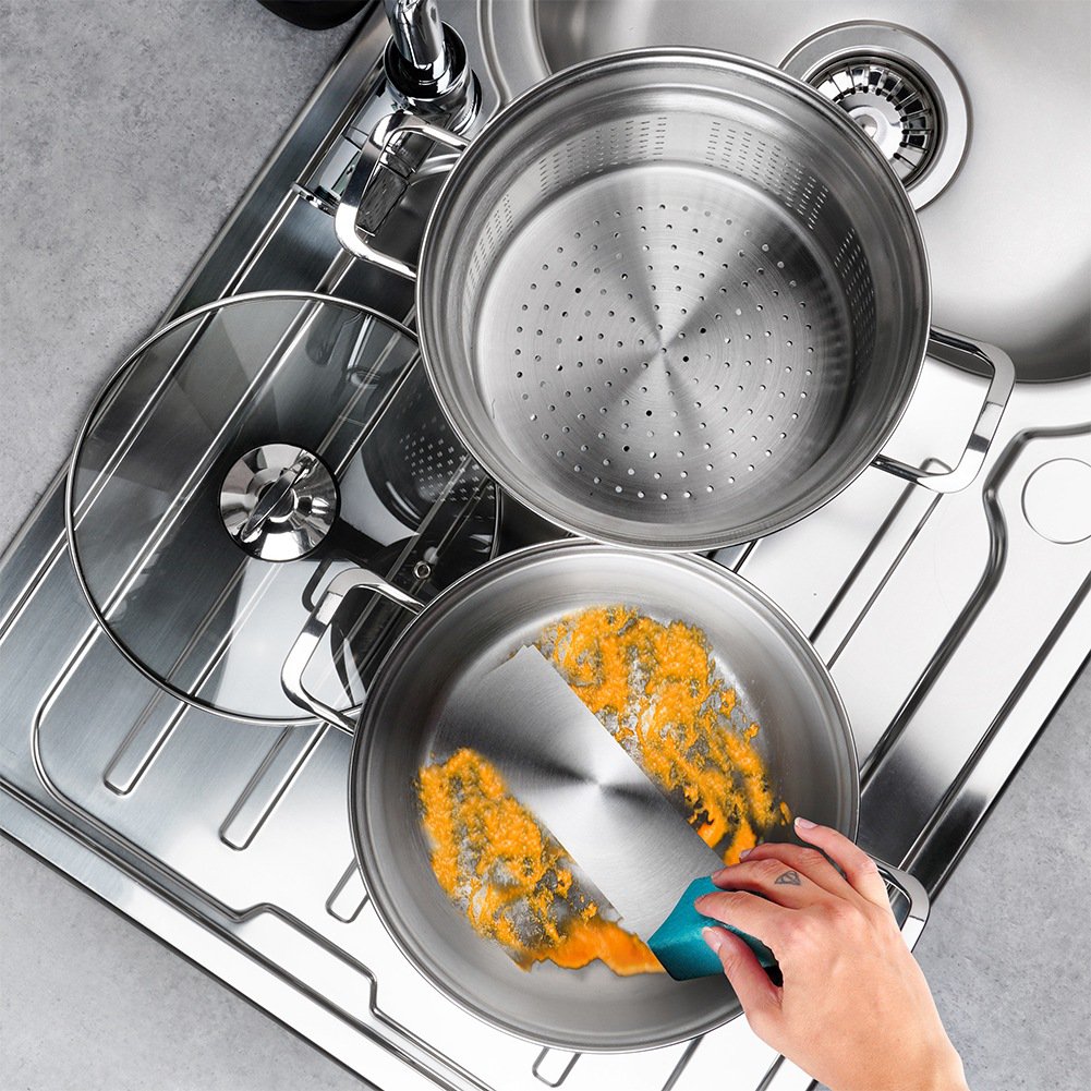 Pasta -Topfstahl mit Glasdeckel Anett 6 l 3 PCs