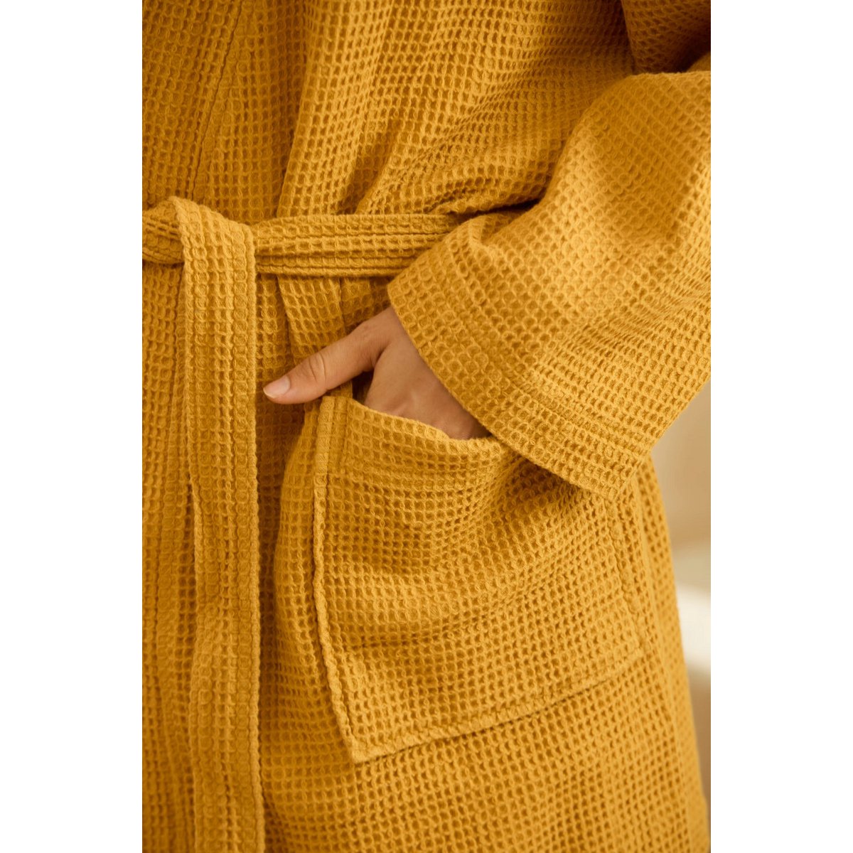 Jupiter Mustard Honeycomb Bathrobe