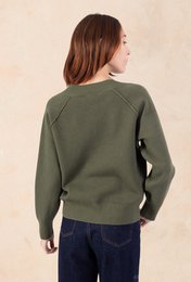 Jersey punto canalé manga larga cuello pico - Viscosa - 1336