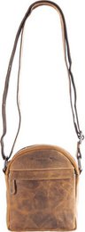 Borsa a tracolla a tracolla in pelle di bufalo colorata di cognac per uomini di arrigo - elegante copia della borsa