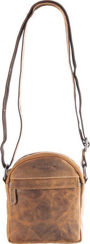 Borsa a tracolla a tracolla in pelle di bufalo colorata di cognac per uomini di arrigo - elegante copia della borsa