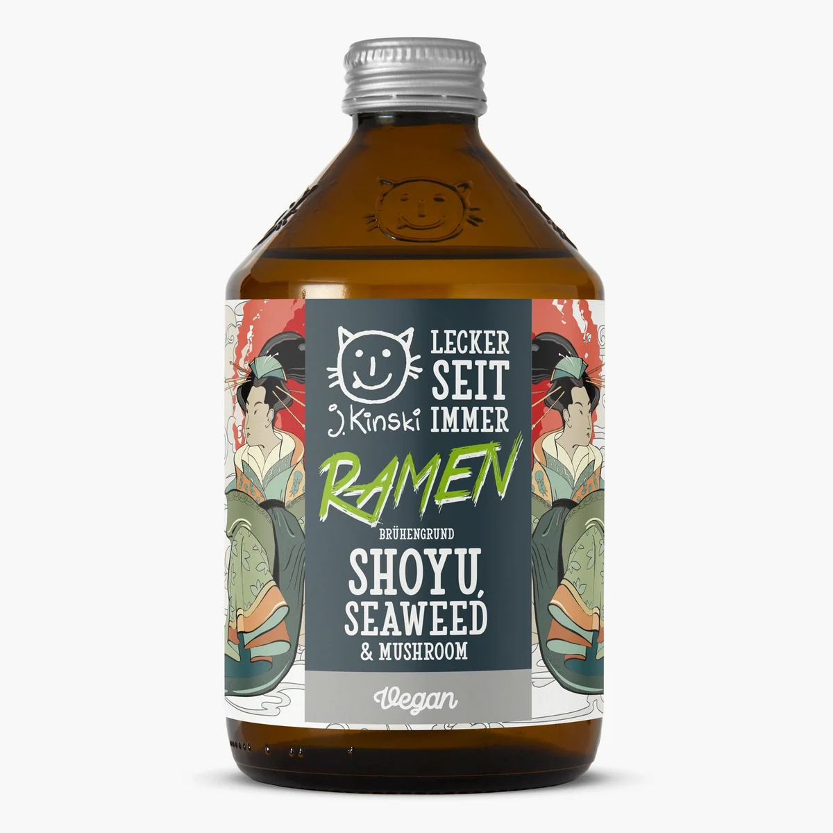 Bouillon bio au soja, aux algues et aux champignons pour ramen végétalien, 525 ml