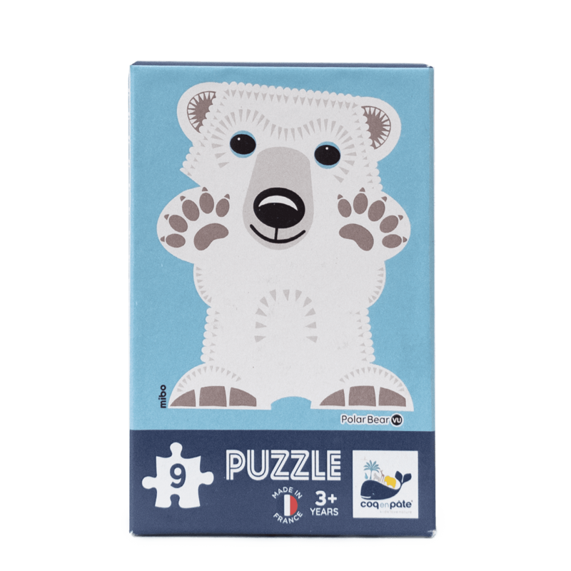 9-piece puzzle, 3 years+, Polar Bear, Made in France