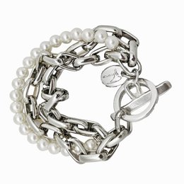 Parelarmband en 3-lijns ketting in zilver