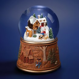 Bola de nieve navideña “Molino de agua” con iluminación y tormenta de nieve automática