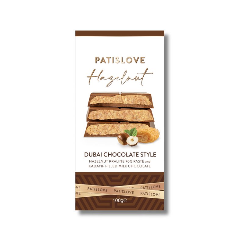 Hazelnut Paline & Kadayif Chocolate con leche, 100 g