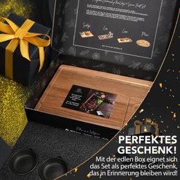 Board de service xxl «Santiago» 2 Ensemble en bois acacia certifié FSC® avec bols de sauces